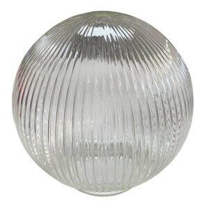 Clear Ribbed Glass Globe Lamp Shade Replacement